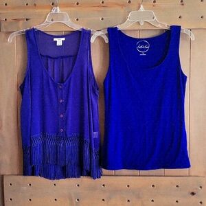 Bar III fringed top & INC tank